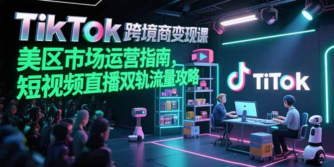TikTok跨境电商变现课，美区市场运营指南，短视频直播双轨流量攻略-chywc