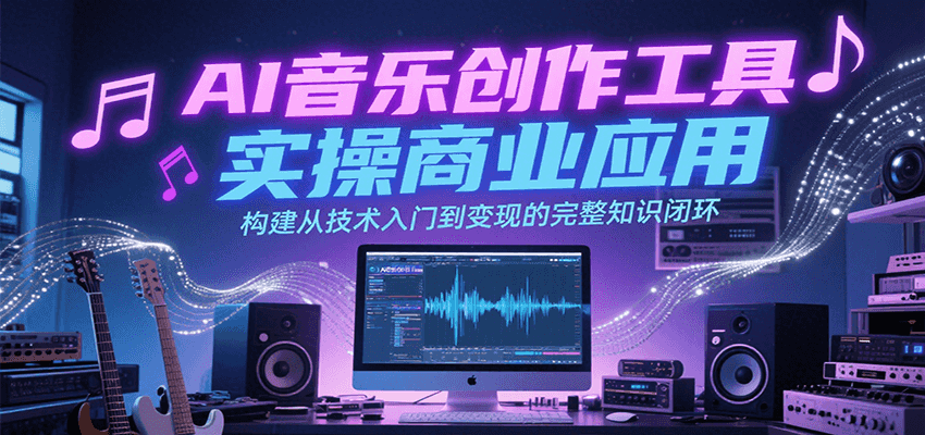 AI音乐创作工具实操商业应用，构建从技术入门到变现的完整知识闭环-chywc