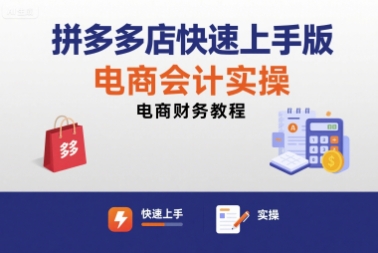 拼多多店快速上手版电商会计实操-电商财务教程-chywc