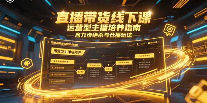 直播带货线下课，运营型主播培养指南，含九步绝杀与仓播玩法-chywc