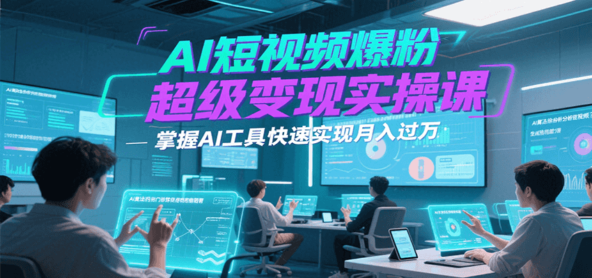 AI短视频爆粉超级变现实操课，掌握AI工具快速实现月入过万-chywc