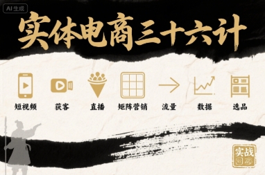 实体电商三十六计，短视频-获客-直播-矩阵营销-流量-数据-选品-chywc