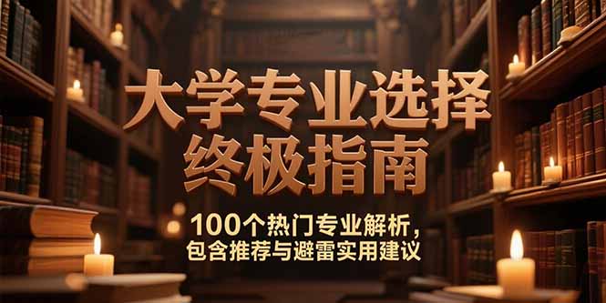 付费文：大学专业选择终极指南,100个热门专业解析,包含推荐与避雷实用建议-chywc