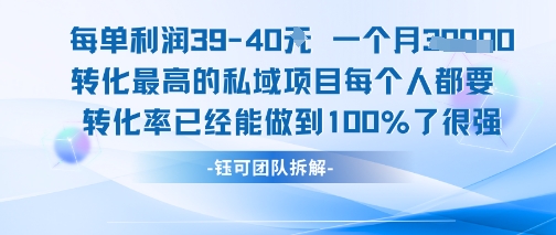每单利润40一个月7k+转化最高的私域项目，每个人都要的产品转化率已经能做到100%-chywc