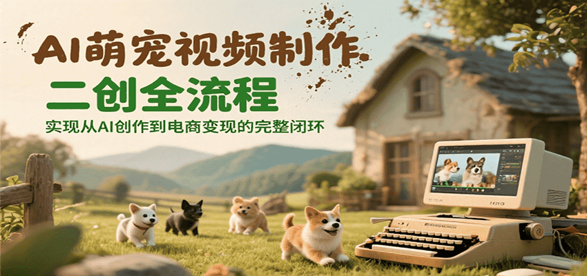 AI萌宠视频制作二创全流程，实现从AI创作到电商变现的完整闭环-chywc