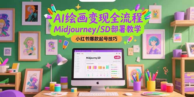 AI绘画变现全流程，Midjourney/SD部署教学，小红书爆款起号技巧-chywc