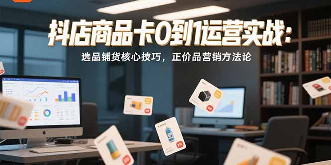 抖店商品卡0到1运营实战：选品铺货核心技巧，正价品营销方法论-chywc