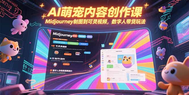 AI萌宠内容创作课，Midjourney制图到可灵视频，数字人带货玩法-chywc