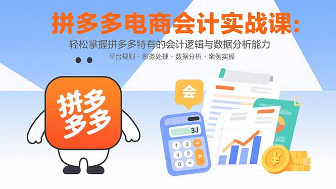 拼多多电商会计实战课：轻松掌握拼多多特有的会计逻辑与数据分析能力-chywc