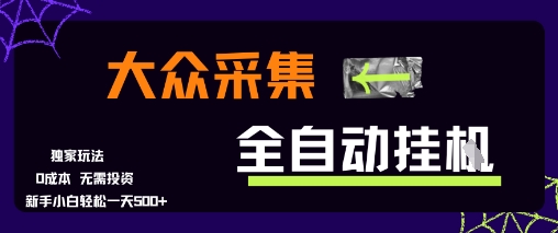 大众采集全自动玩法，新手小白轻松一天5张+，操作简单零成本【揭秘】-chywc