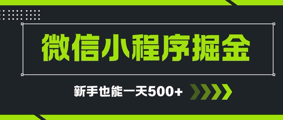 微信小程序自撸广告项目，0投资暴力玩法，新手小白一天轻松500+-chywc