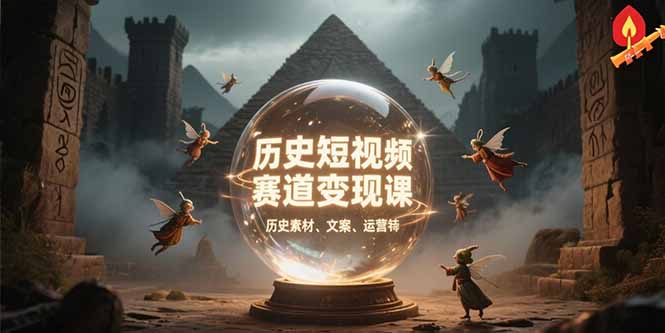 历史短视频赛道变现课，百集素材库应用，文案剪辑技巧，账号运营全案-chywc