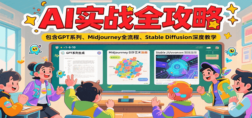 AI实战全攻略，包含GPT系列、Midjourney全流程、Stable Diffusion深度教学-chywc