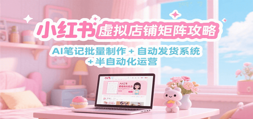 小红书虚拟店铺矩阵攻略：AI笔记批量制作 + 自动发货系统 + 半自动化运营-chywc