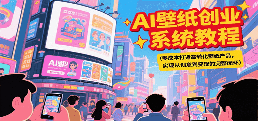 AI壁纸创业系统教程，零成本打造高转化壁纸产品，实现从创意到变现的完整闭环-chywc