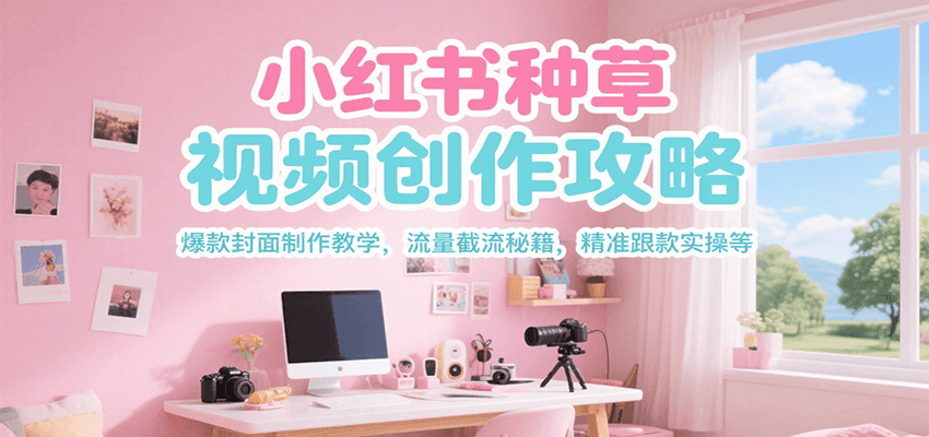 小红书种草视频创作攻略，爆款封面制作教学 ，流量截流秘籍 ，精准跟款实操等-chywc