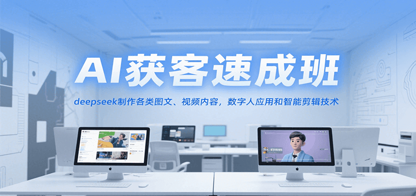 AI获客速成班，deepseek制作各类图文、视频内容，数字人应用和智能剪辑技术-chywc