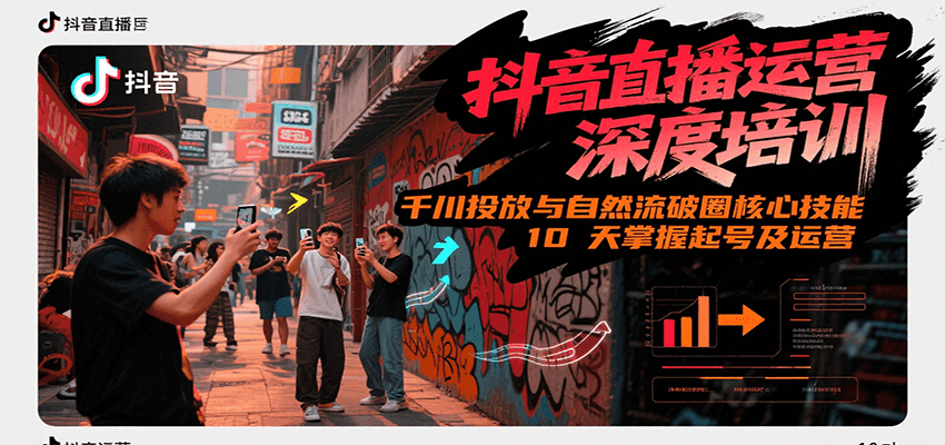 抖音直播运营深度培训，千川投放与自然流核心技能，10天掌握起号及运营(6-7月新课)-chywc