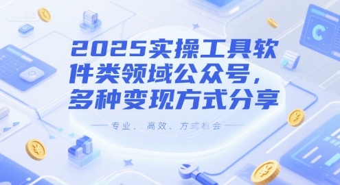 2025实操工具软件类领域公众号，多种变现方式分享-chywc