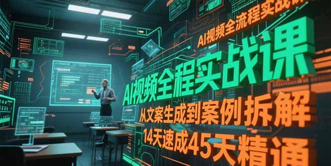 AI视频全流程实战课，从文案生成到案例拆解，14天速成45天精通-chywc