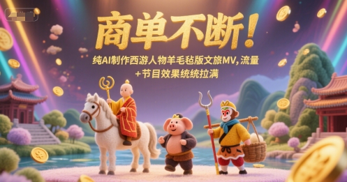 商单不断！纯AI制作西游人物羊毛毡版文旅MV，流量+节目效果统统拉满-chywc