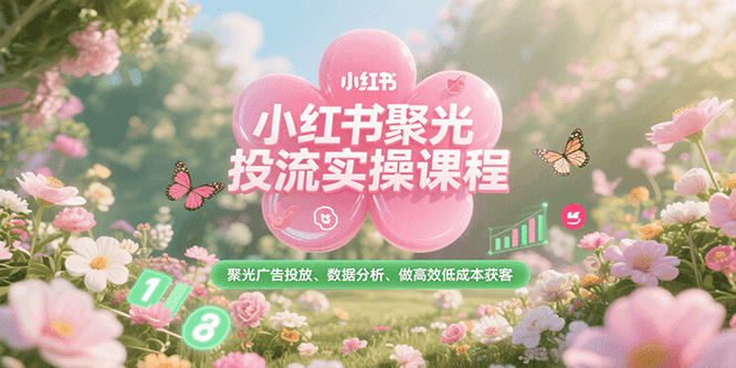 小红书聚光投流实操课程，聚光广告投放、数据分析、做高效低成本获客-chywc