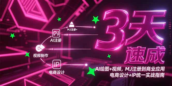 3天速成AI绘图+视频，MJ注册到商业应用，电商设计+IP统一实战指南-chywc