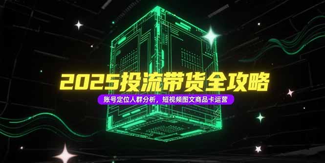 2025投流带货全攻略，账号定位人群分析，短视频图文商品卡运营-chywc