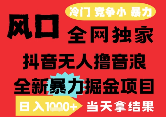25年6月高爆抖音无人直播最新撸音浪掘金项目，解放双手小白可做，无脑日入1k+，门槛低【揭秘】-chywc