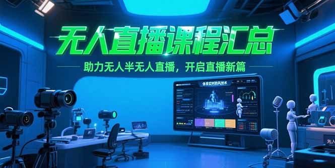 无人直播课程汇总，含非实时防风技术，助力无人半无人直播，开启直播新篇-chywc