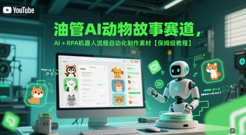 油管AI动物故事赛道，AI+RPA机器人流程自动化制作素材【保姆级教程】-chywc