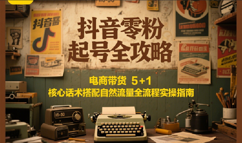 抖音零粉起号全攻略：电商带货 5+1 核心话术搭配自然流量全流程实操指南-chywc