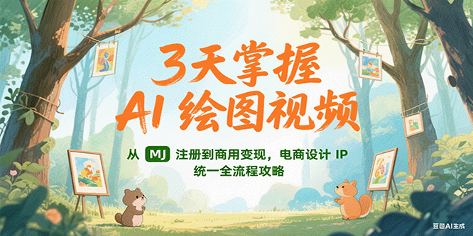3天掌握AI绘图视频，从MJ 注册到商用变现，电商设计IP统一全流程攻略-chywc