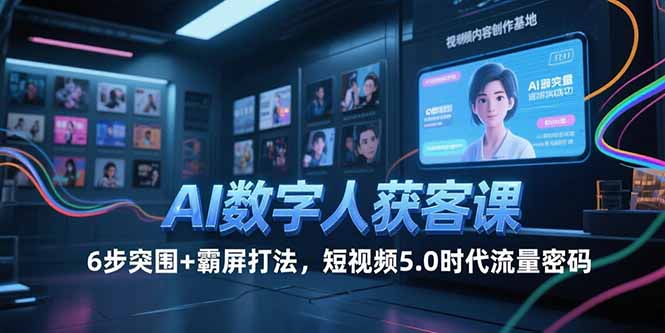 AI数字人获客课，6步突围+霸屏打法，短视频5.0时代流量密码-chywc