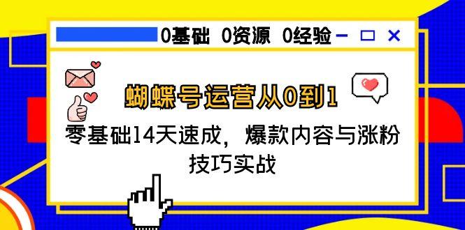 蝴蝶号运营从0到1，零基础14天速成，爆款内容与涨粉技巧实战-chywc