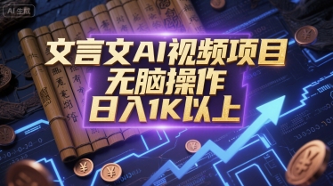 文言文AI视频项目，无脑操作，日入1K以上-chywc