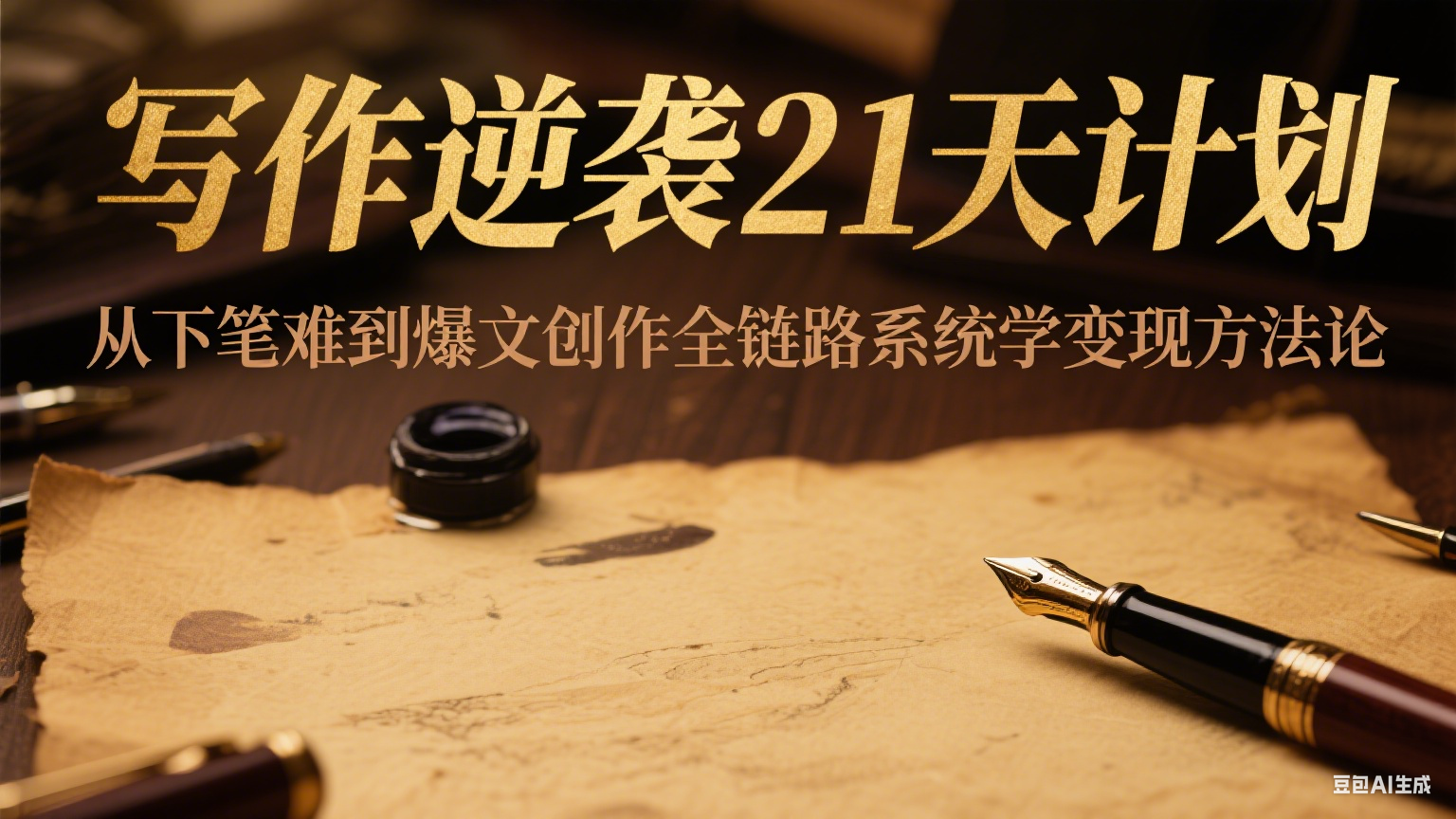 写作逆袭21天计划：从下笔难到爆文创作全链路系统学变现方法论-chywc