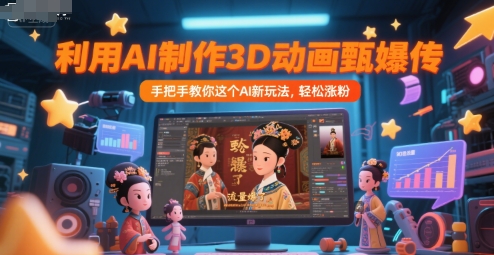 利用AI制作3D动画甄嬛传，流量爆了，手把手教你这个AI新玩法，轻松涨粉-chywc