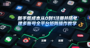 新手低成本从0到1注册并搭建多账号全平台矩阵操作教学，手机号-邮箱-IP-工具-chywc