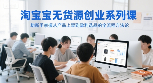 淘宝无货源创业系列课，助新手掌握从产品上架到盈利选品的全流程方法论-chywc