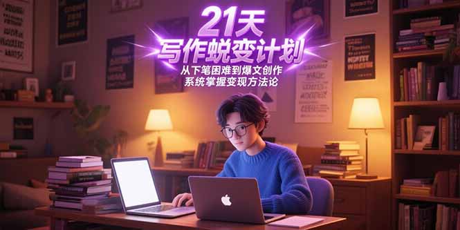 21天写作蜕变计划，从下笔困难到爆文创作，系统掌握变现方法论-chywc