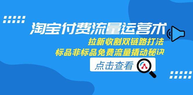 淘宝付费流量运营术，拉新收割双链路打法，标品非标品免费流量撬动秘诀-chywc