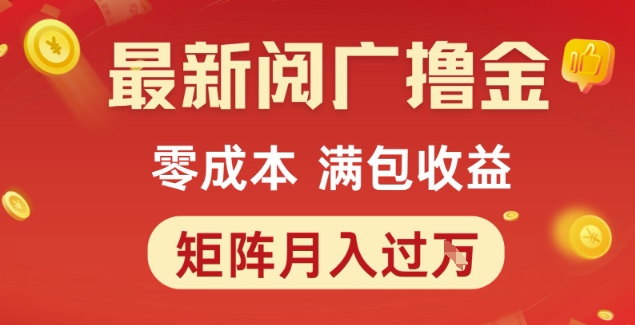 最新阅广撸金项目，零成本满包收益，可矩阵操作，月入过1W【揭秘】-chywc