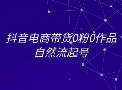 抖音电商带货0粉0作品自然流起号，抖音电商教程-chywc