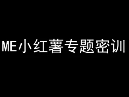 ME小红薯专题密训-小红书电商教程-chywc