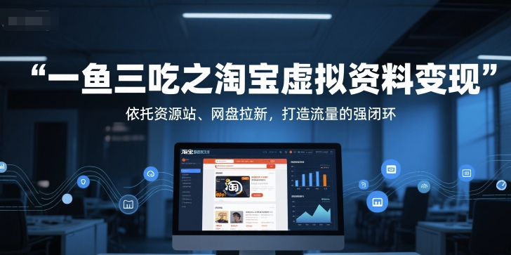 一鱼三吃之淘宝虚拟资料变现，依托资源站、网盘拉新，打造流量的强闭环-chywc