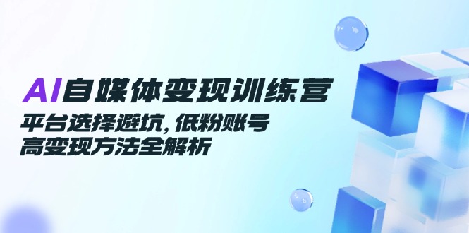 AI自媒体变现训练营，平台选择避坑，低粉账号高变现方法全解析-chywc
