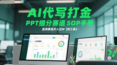 AI代写打金，PPT细分赛道SOP手册，蓝海赛道月入过W【附工具】-chywc