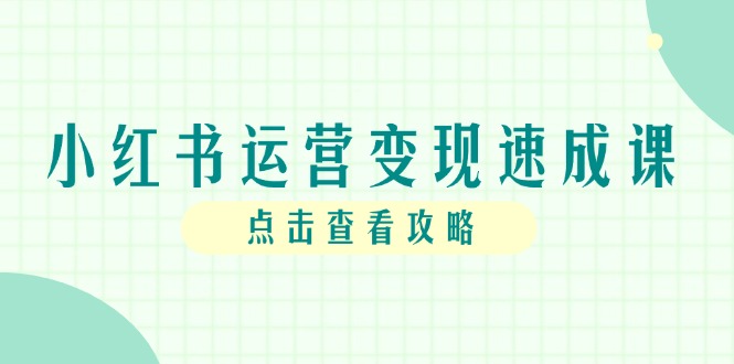 小红书运营变现速成课，账号搭建到暴力起号，个人IP全流程指南-chywc