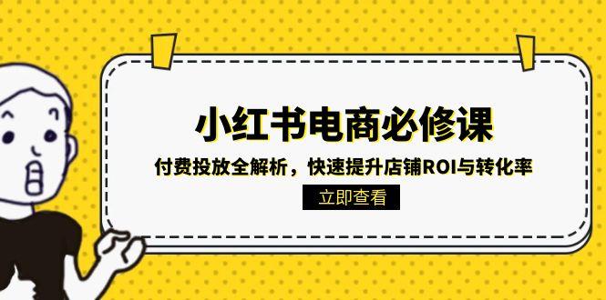 小红书电商必修课：付费投放全解析，快速提升店铺ROI与转化率-chywc